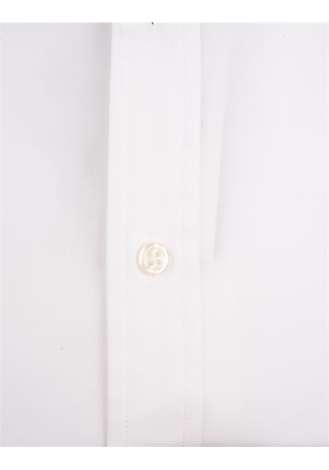 Camicia Slim Fit In Popeline Stretch Bianco Con Pony Blu RALPH LAUREN | 710-832480002